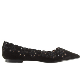 Svarta genombrutna ballerina Lt99P Svart