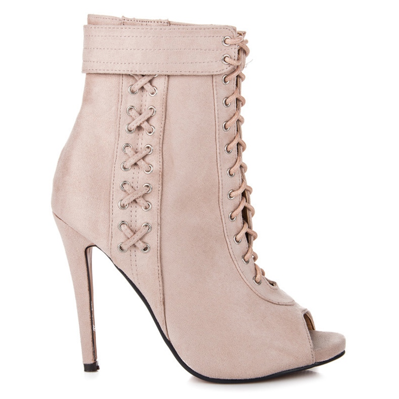 Seastar Knutna stövlar med öppen tå brun