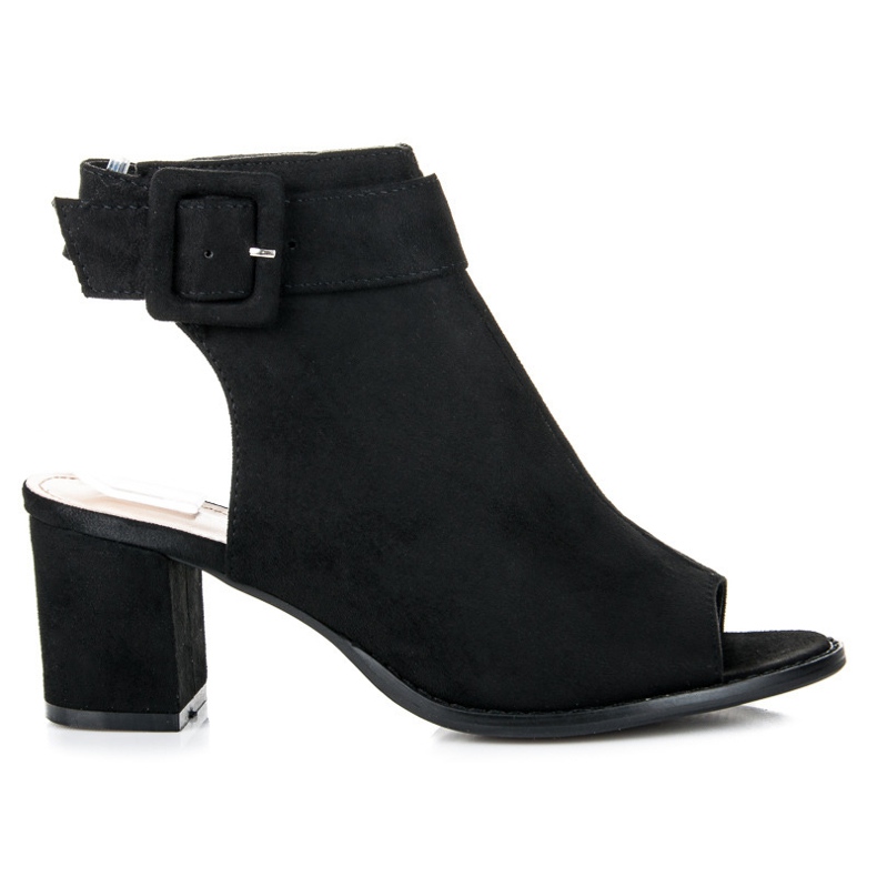 Seastar Svarta Peep Toe-stövlar