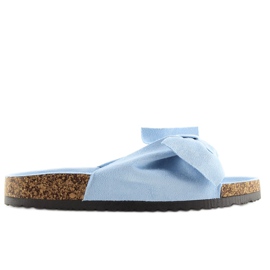 Damtofflor på korkblå Ck02