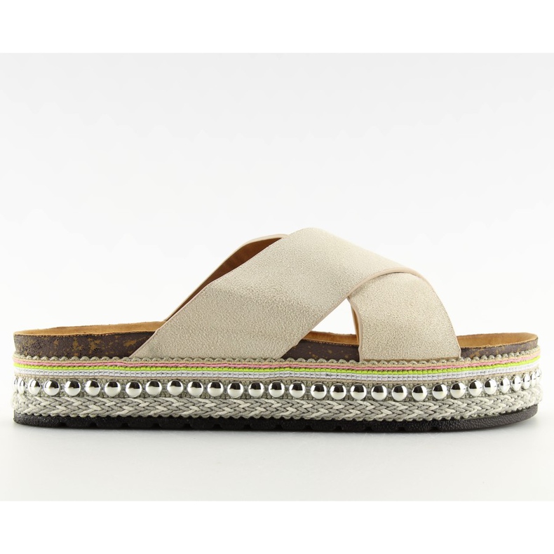 Beige tofflor för kvinnor CK15P beige