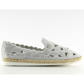 Genombrutna espadrillor i silver LT86 Silver för kvinnor grå