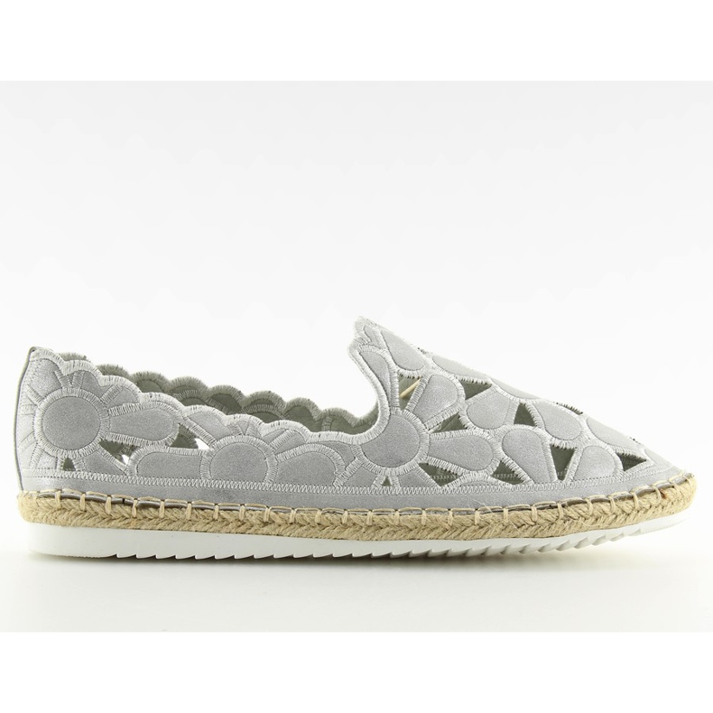 Genombrutna espadrillor i silver LT86 Silver för kvinnor grå