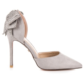 Seastar Mockaklackar med rosett grå