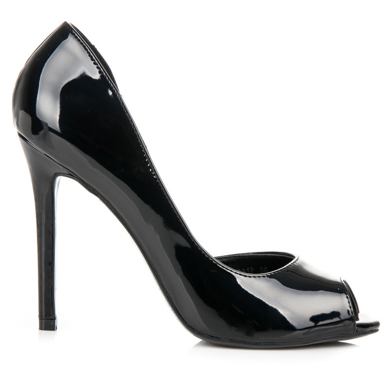 Seastar Lackade klackar med öppen tå svart