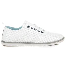 Vårsneakers med bindning vit
