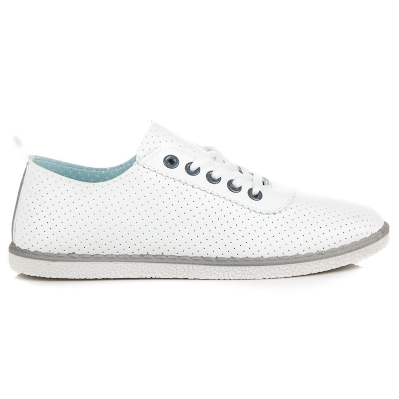 Vårsneakers med bindning vit