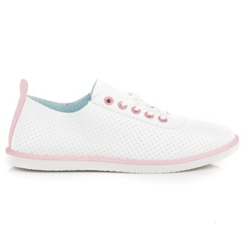 Vårsneakers med bindning vit