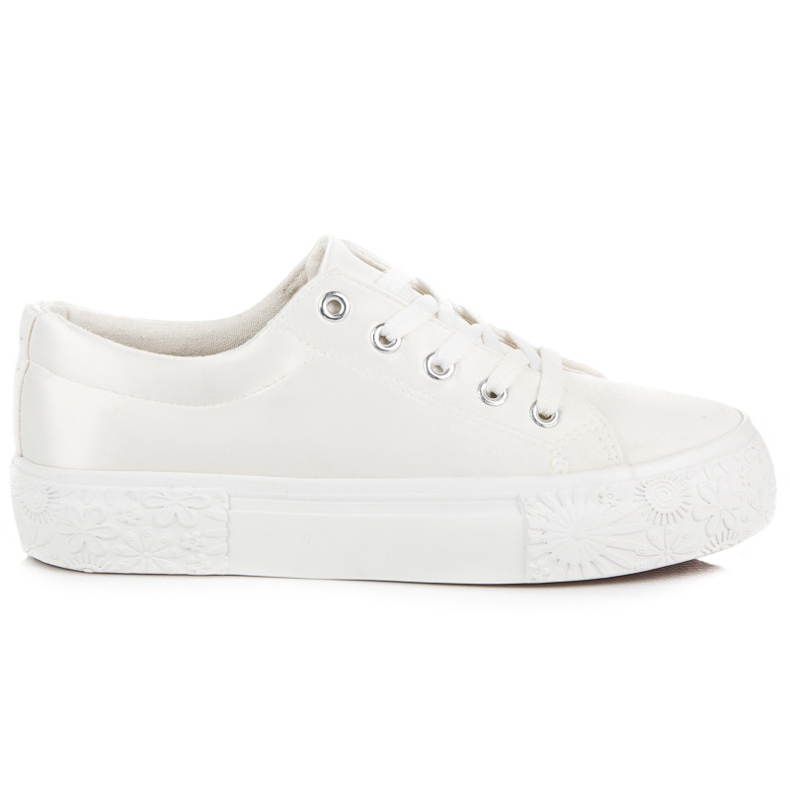 Kylie Satin sneakers på plattformen vit