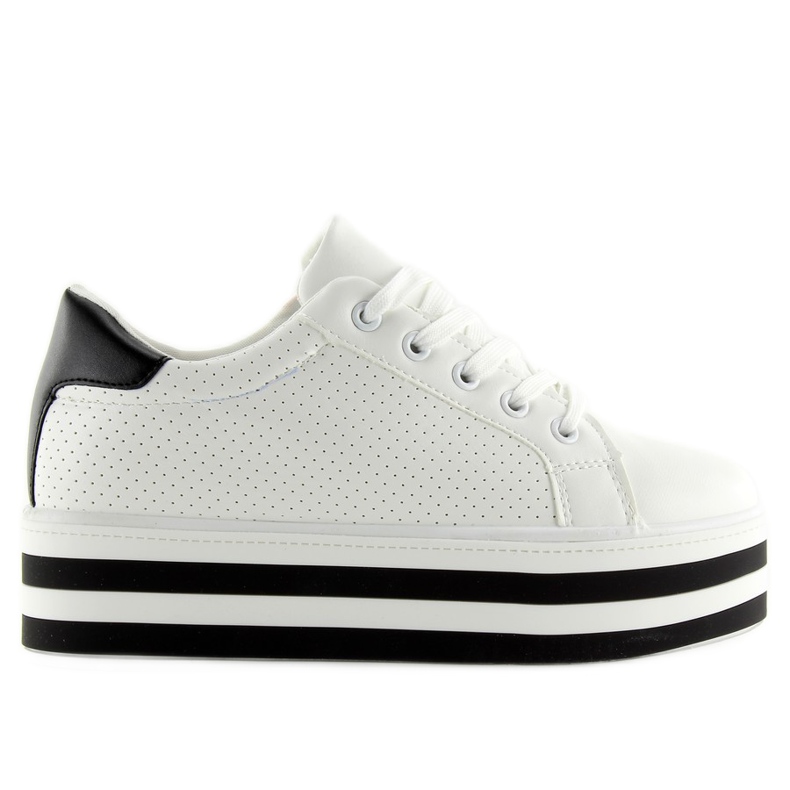 Vita sneakers på hög sula