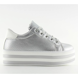 Silver NB183P Silver sneakers på hög sula grå