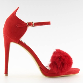 Sandaler på stilettröd L6120 röd