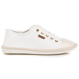 Seastar Sneakers med snörning, espadrillor vit