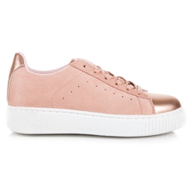 Snake Print Tied Sneakers rosa