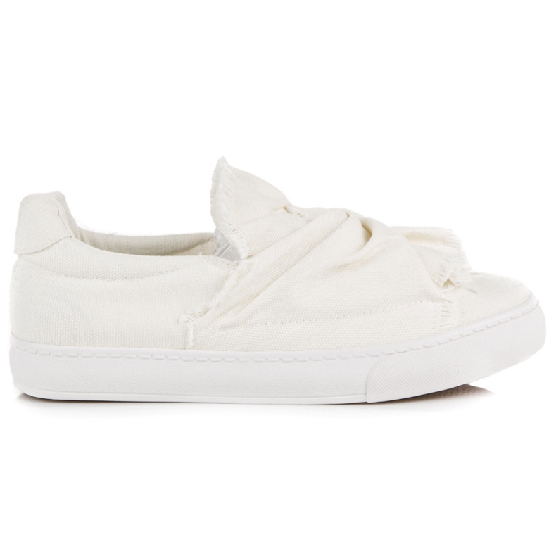 Slip-on sneakers med rosett vit