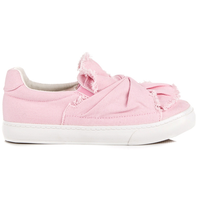 Slip-on sneakers med rosett rosa