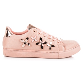 Mocka Sneakers Med Ornament rosa