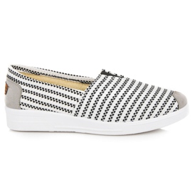 Slip-on sneakers med ränder svart vit