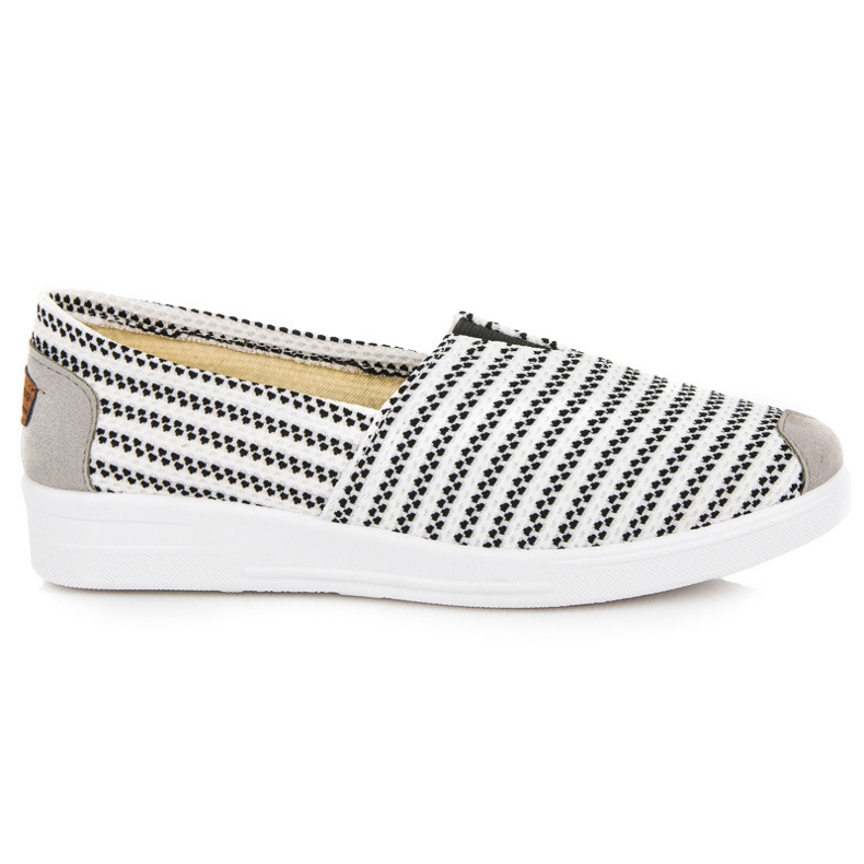 Slip-on sneakers med ränder svart vit