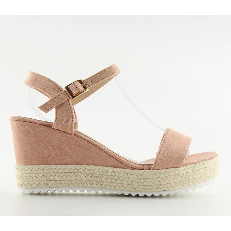 Sandaler på kilar, rosa espadrillor
