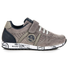 American Club Sneakers med elastiskt band och kardborreband grå