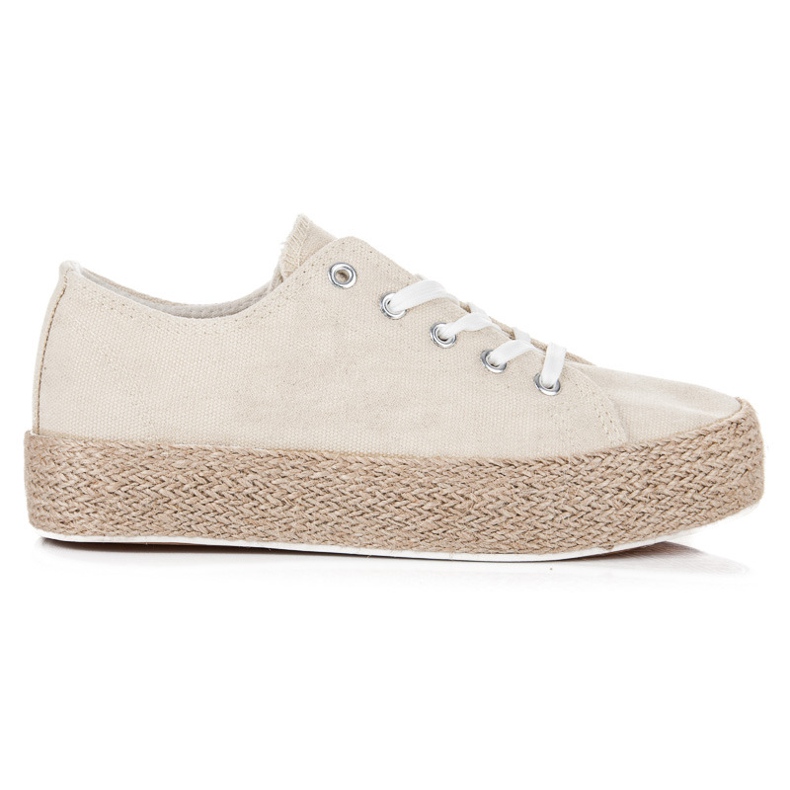 Beige Espadrilles På Bindningen