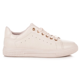 Knutna sneakers brun