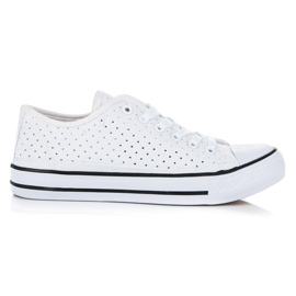 Genombrutna klassiska sneakers vit