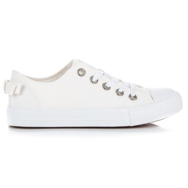 Vita sneakers med rosett