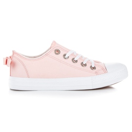 Rosa sneakers med rosett