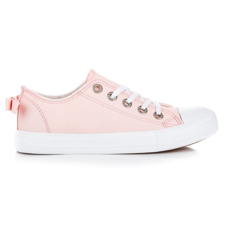Rosa sneakers med rosett