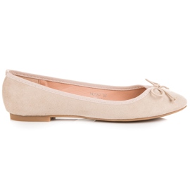 Seastar Beige ballerina i mocka