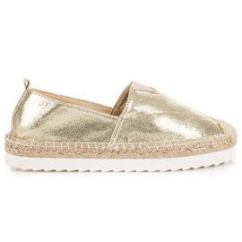Gyllene slip-on espadrillor