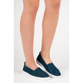 VINCEZA Läder Slipony blå