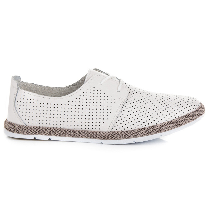 Genombrutna skor med vinceza-bindning vit