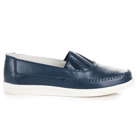 VINCEZA Slip-On Loafers i läder blå