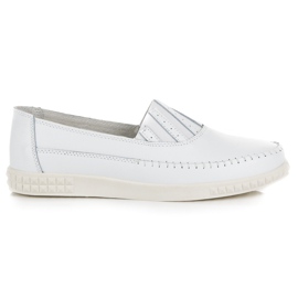 VINCEZA Slip-On Loafers i läder vit