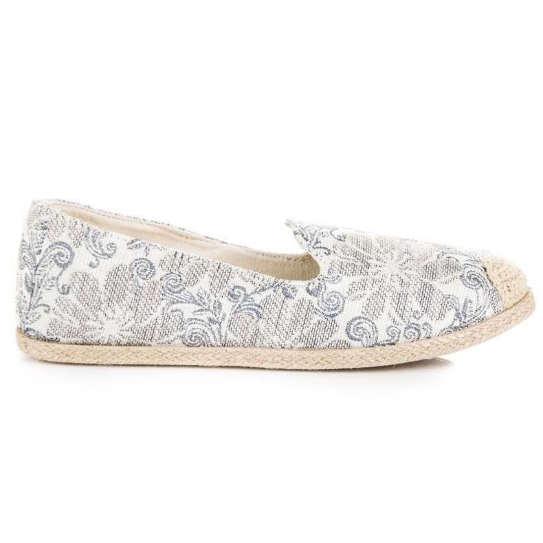 Espadrillos med blommor grå
