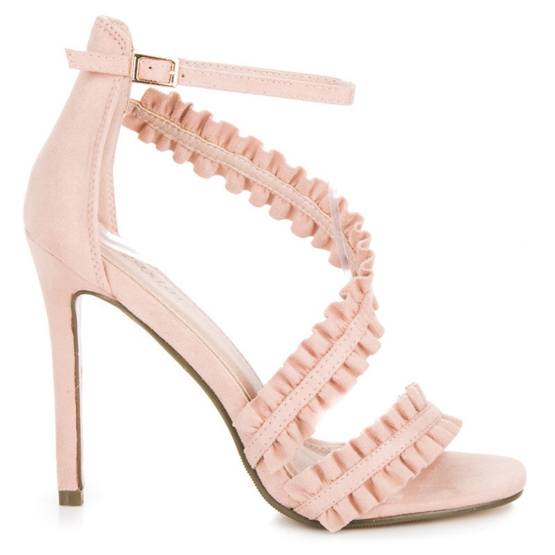 Seastar Högklackade sandaler med volang rosa