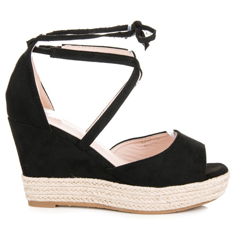 Seastar Knytna espadrillor på kilen svart