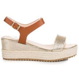 Seastar Wedge espadrillesandaler gul brun
