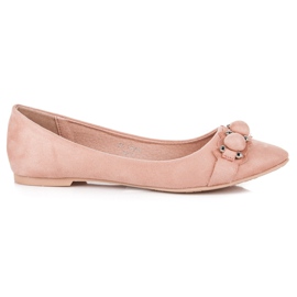Seastar V-ringade ballerinor i mocka rosa
