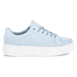 Seastar Sneakers i mocka på plattformen blå