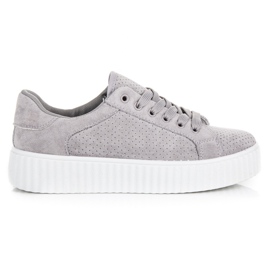 Seastar Sneakers i mocka på plattformen grå