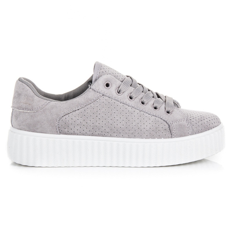 Seastar Sneakers i mocka på plattformen grå