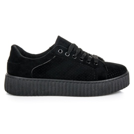 Seastar Sneakers i mocka på plattformen svart