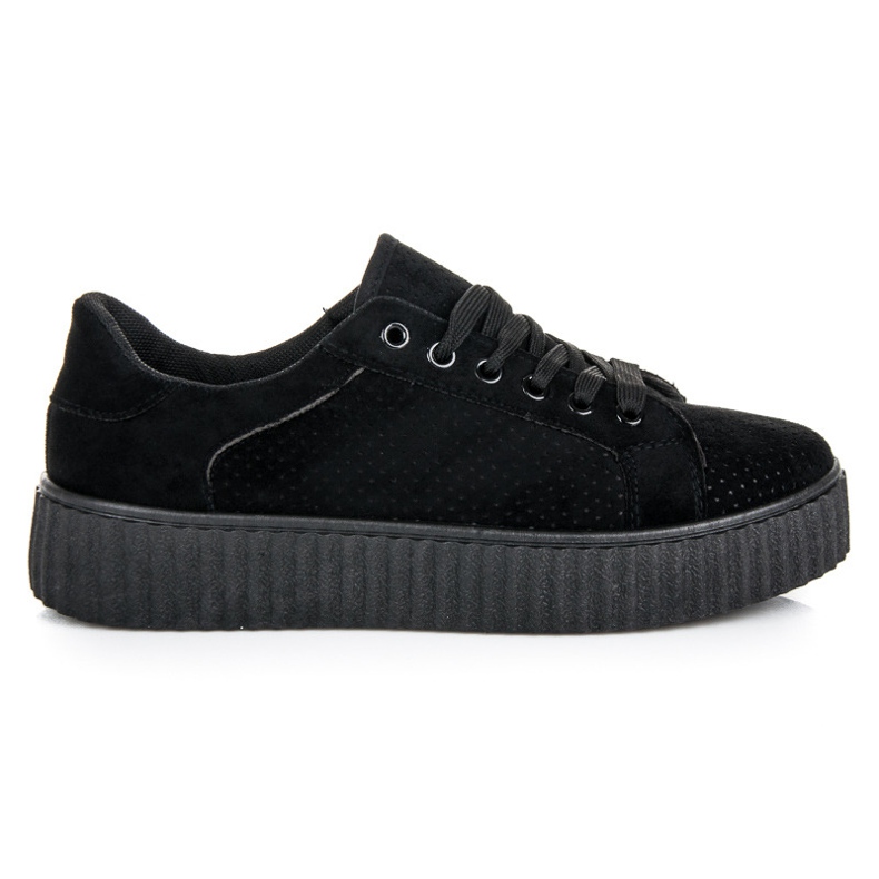 Seastar Sneakers i mocka på plattformen svart