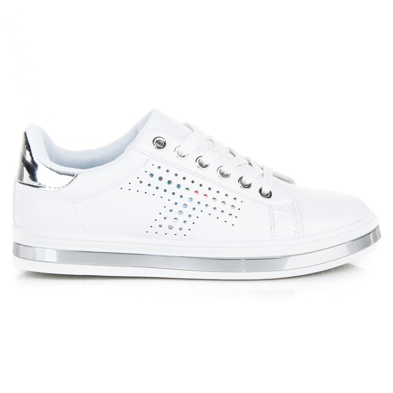 Vita Sneakers Med Ett Hologram