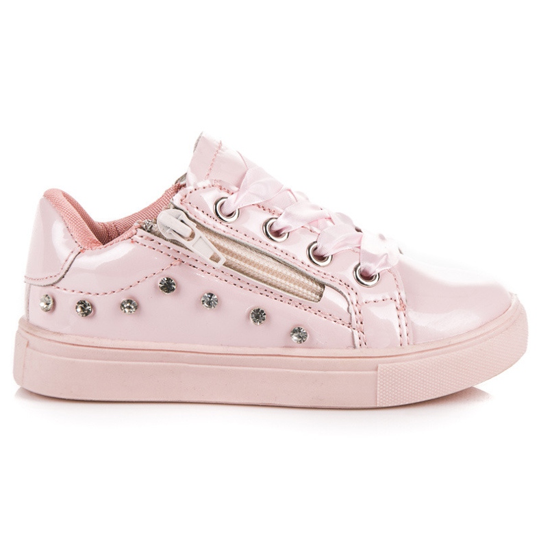 Rosa sneakers med ett band