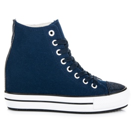 L&H High Wedge Sneakers blå